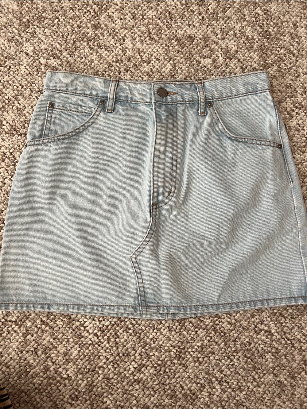 Nobody Denim Harlow High Rise Light Denim Mini Skirt Small